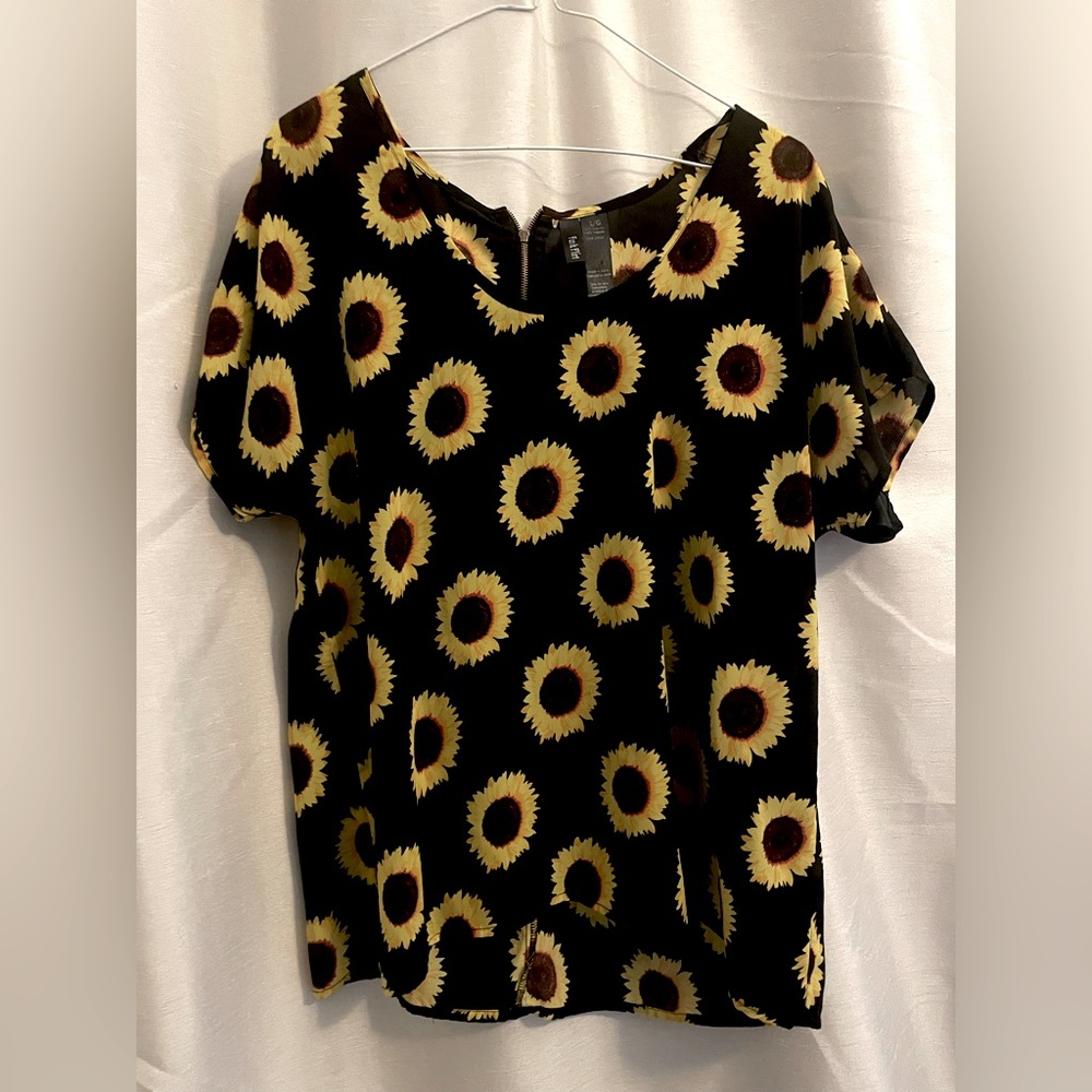 Light and Airy Chiffon Sunflower T-Shirt Blouse